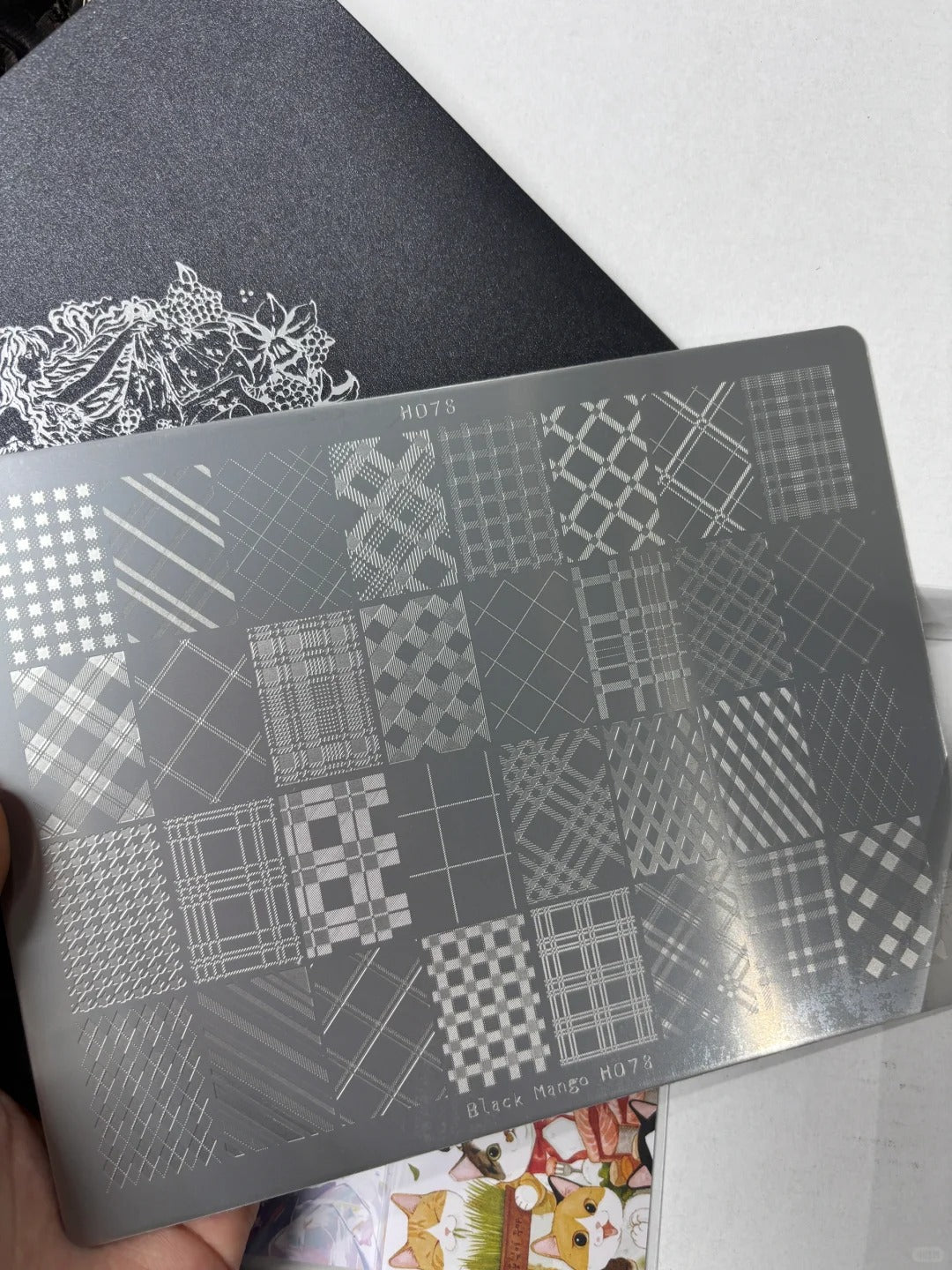 Plaid stamping plate H078