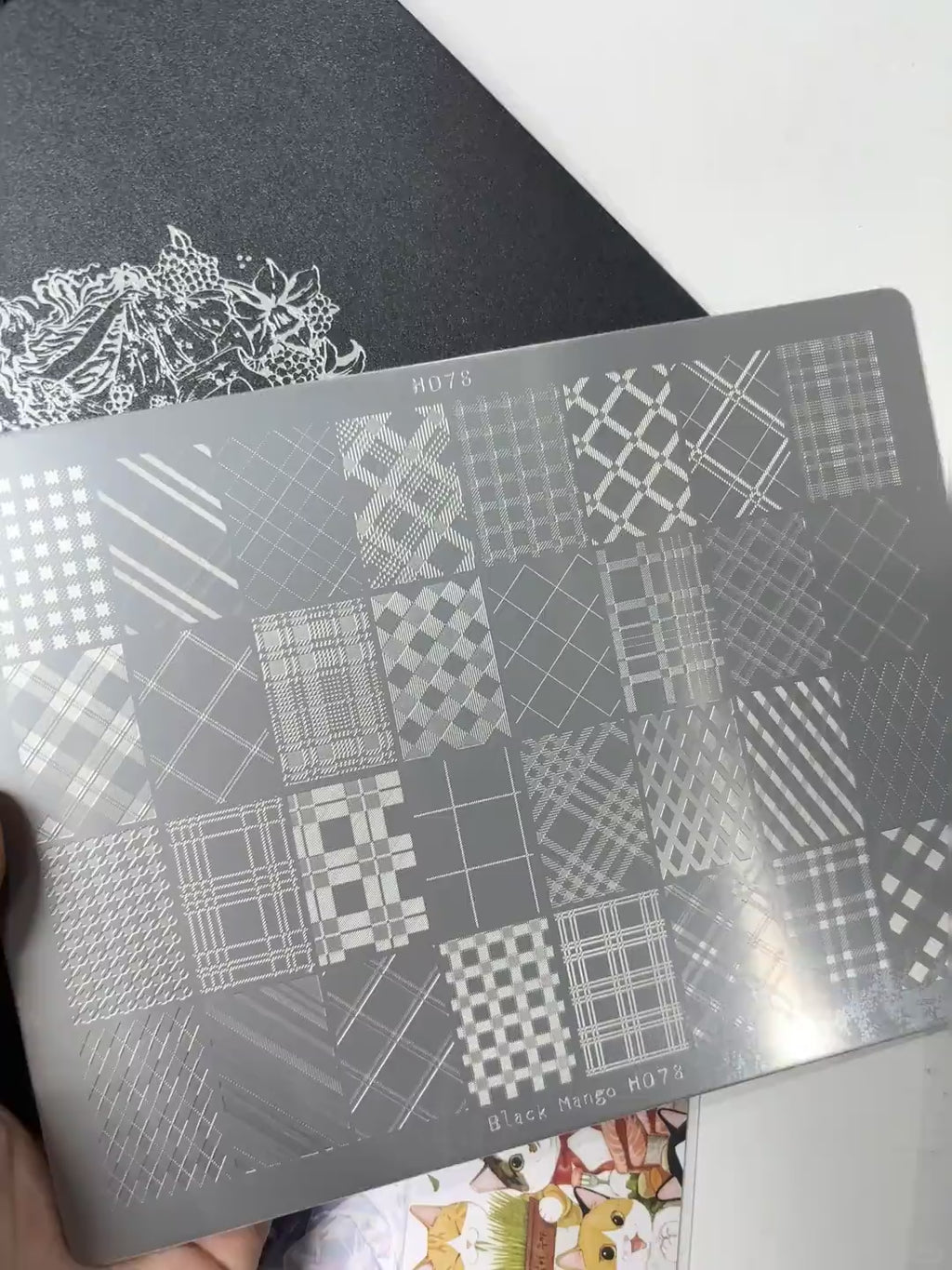 Plaid stamping plate H078