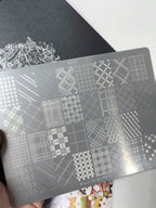 Plaid stamping plate H078