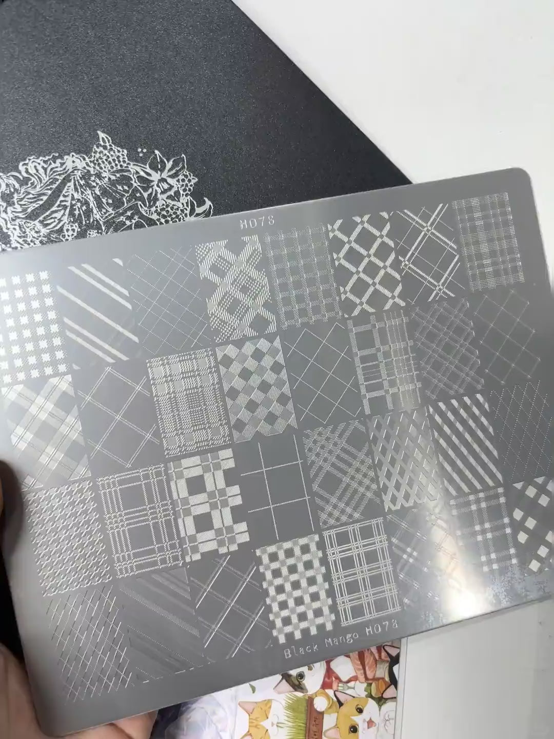 Plaid stamping plate H078